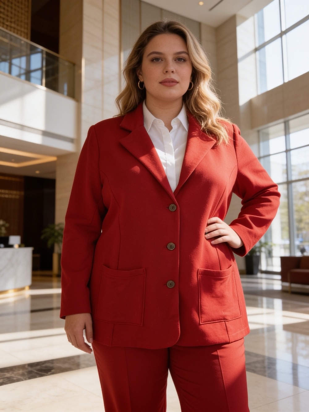 Tahari Red Knit Blazer Jacket Plus Size 2X Career Office Open Front